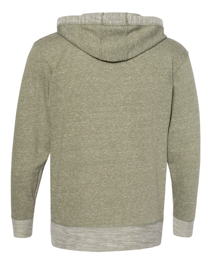LAT Unisex Harborside Mélange French Terry Hoodie Sweatshirt 6779 #color_Military Green Melange
