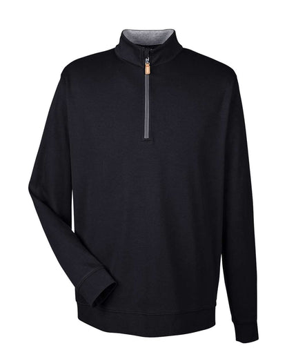 Devon & Jones Men's DRYTEC20™ Performance Quarter-Zip Pullover DG479 #color_Black/ Grey Heather/ Graphite