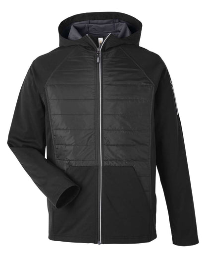 CORE365 Unisex Techno Lite Hybrid Hooded Jacket CE808 #color_Black