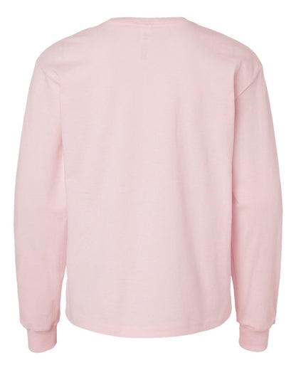 BELLA + CANVAS Youth 6oz. Heavyweight Long Sleeve Tee 3511Y #color_Soft Pink