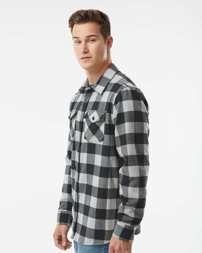 Independent Trading Co. Flannel Shirt EXP50F #colormdl_Grey Heather/ Black