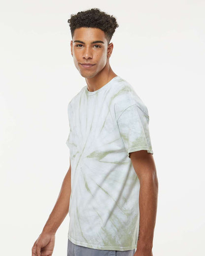 Dyenomite Cyclone Pinwheel Tie-Dyed T-Shirt 200CY #colormdl_Olive Oil