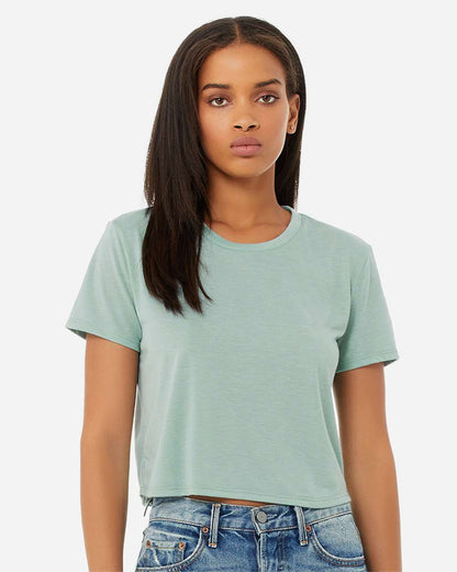 BELLA + CANVAS Women’s Flowy Crop Tee 8882 #colormdl_Dusty Blue