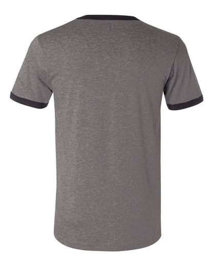 BELLA + CANVAS Men's Jersey Heather Ringer Tee 3055 #color_Deep Heather/ Black