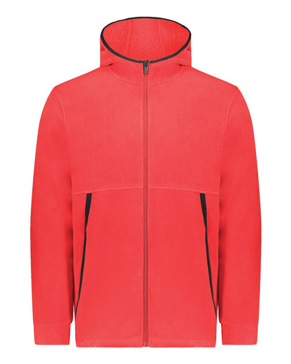 Augusta Sportswear Youth Eco Revive™ Polar Fleece Hooded Full-Zip Jacket 6859 #color_Scarlet