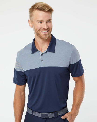 Adidas Heathered 3-Stripes Colorblocked Polo A213 Adidas Heathered 3-Stripes Colorblocked Polo A213