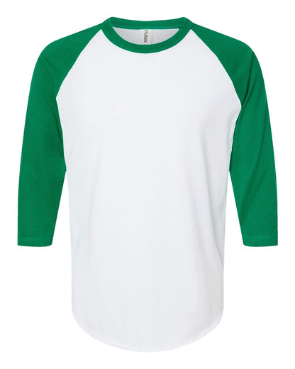 Tultex Fine Jersey Raglan T-Shirt 245 #color_White/ Kelly