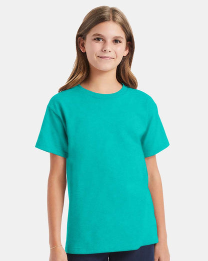 Hanes Essential-T Youth T-Shirt 5480 #colormdl_Athletic Teal