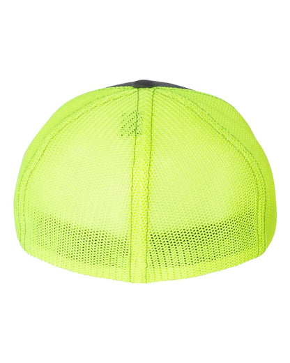 Richardson R-Flex Trucker Cap 110 #color_Charcoal/ Neon Yellow