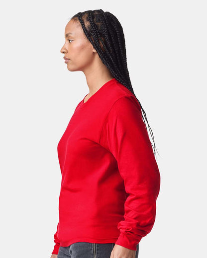 American Apparel Unisex Fine Jersey Long Sleeve Tee 2007 #colormdl_Red