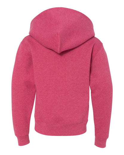 JERZEES Youth NuBlend® Hooded Sweatshirt 996YR #color_Vintage Heather Red