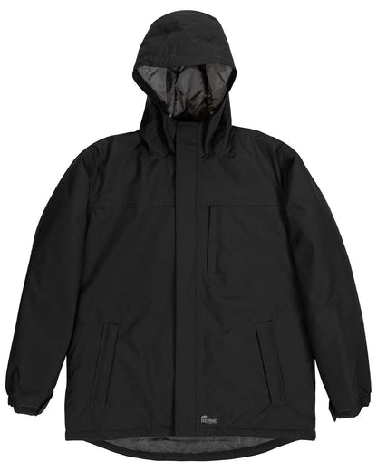 Berne Apparel Men's Coastline Waterproof Storm Jacket RJ27 #color_Black