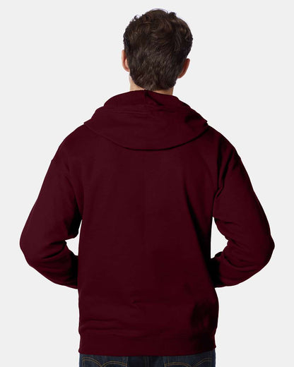 Hanes Unisex EcoSmart® Full-Zip Hooded Sweatshirt P180 #colormdl_Maroon