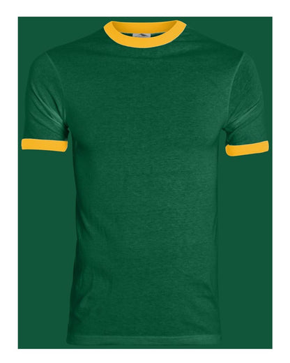 Augusta Sportswear 50/50 Ringer T-Shirt 710 #color_Dark Green/ Gold