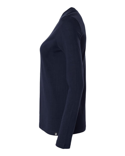Jaanuu Women's RegenX Cotton Underscrub Long Sleeve T-Shirt W30002U #color_Midnight Navy