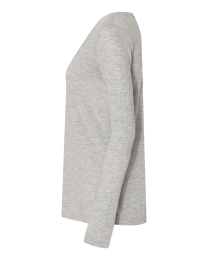 BELLA + CANVAS Women's Flowy Long Sleeve V-Neck Tee 8855 #color_Athletic Heather