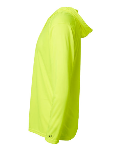 Badger B-Core Hooded Long Sleeve T-Shirt 4105 #color_Safety Yellow