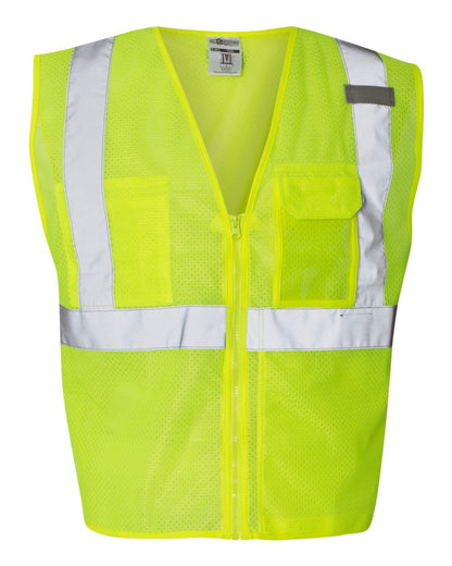 Kishigo Unisex Clear ID Vest with Zipper Closure 1532 #color_Lime