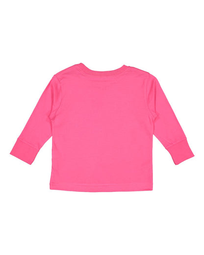 Rabbit Skins Toddler Fine Jersey Long Sleeve Tee 3302 #color_Hot Pink