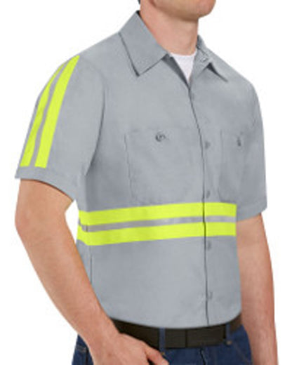 Red Kap Men's Tall Enhanced Visibility Industrial Work Shirt SP24ET Red Kap Men's Tall Enhanced Visibility Industrial Work Shirt SP24ET