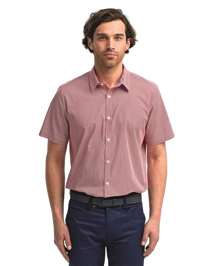Artisan Collection by Reprime Men's Microcheck Gingham Cotton Shirt RP221 #colormdl_Red/ White