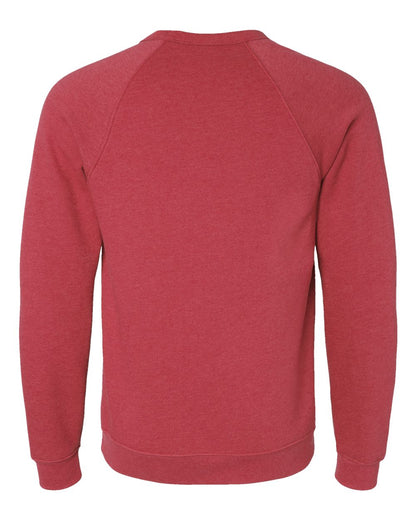 BELLA + CANVAS Sponge Fleece Raglan Crewneck Sweatshirt 3901 #color_Heather Red