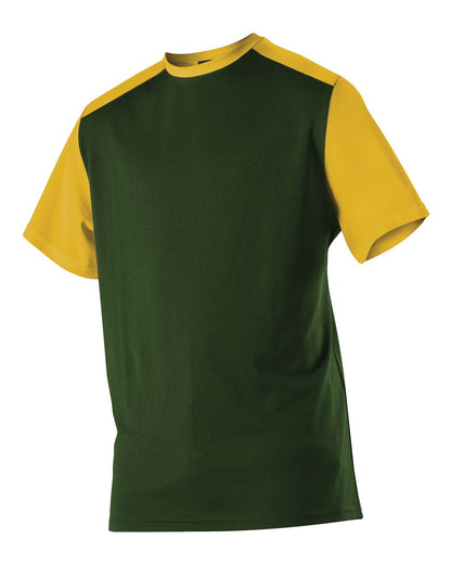 Alleson Athletic Youth Crewneck Pullover Baseball Jersey 532CJY #color_Forest/ Gold