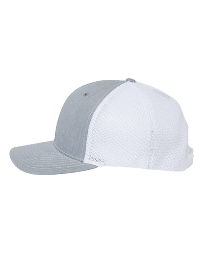 Richardson 112+ R-Flex Adjustable Trucker Cap 112PL #color_Heather Grey/ White