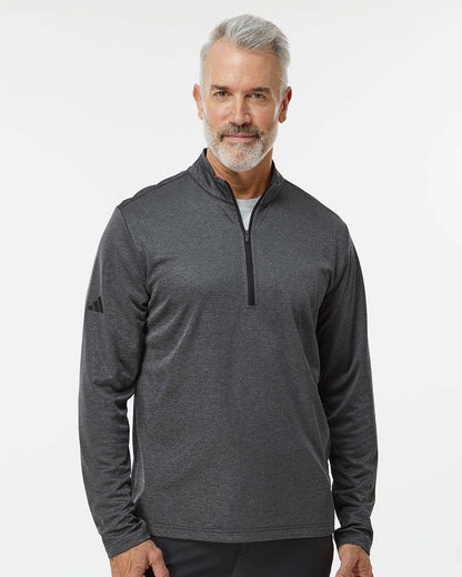 Adidas Men's Space Dyed Quarter-Zip Pullover A593 #colormdl_Black Melange
