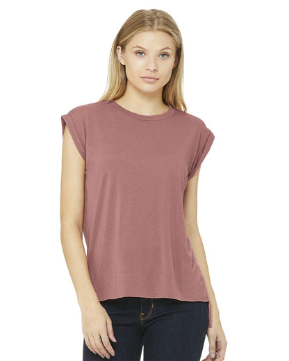 BELLA + CANVAS Women’s Flowy Rolled Cuffs Muscle Tee 8804 BELLA + CANVAS Women’s Flowy Rolled Cuffs Muscle Tee 8804