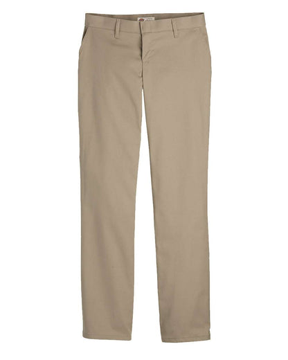 Dickies Women's Premium Flat Front Pants FP21 #color_Desert Sand - 37 Unhemmed