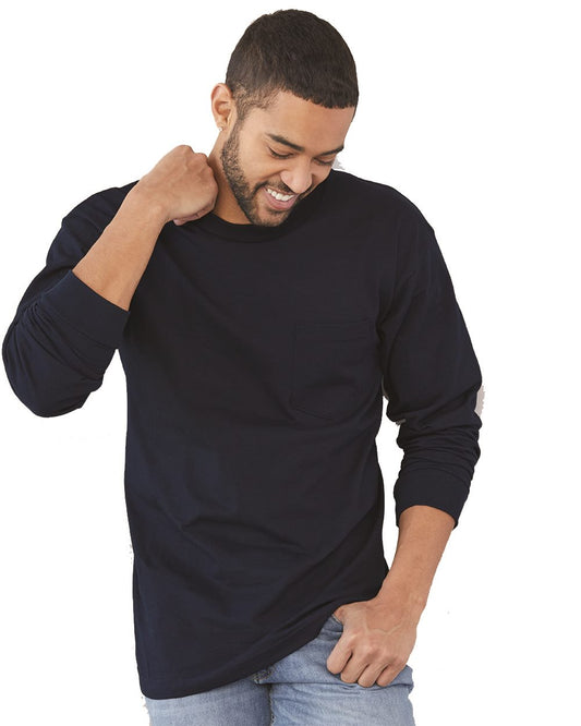 Bayside USA-Made Long Sleeve Pocket T-Shirt 8100