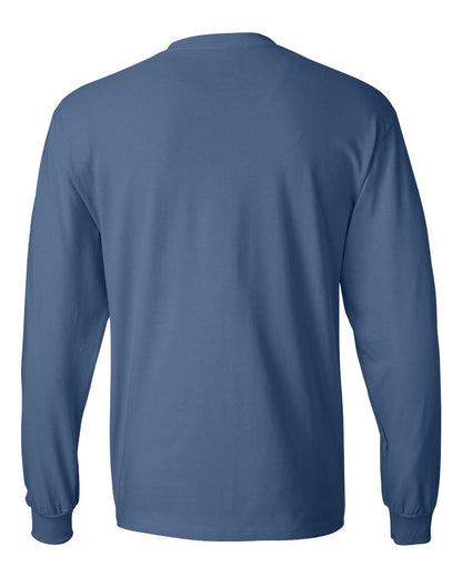 Hanes Unisex Beefy-T® Long Sleeve T-Shirt 5186 #color_Denim Blue