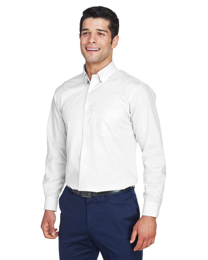 Devon & Jones Men's Crown Collection® Broadcloth Woven Dress Shirt D620 #colormdl_White