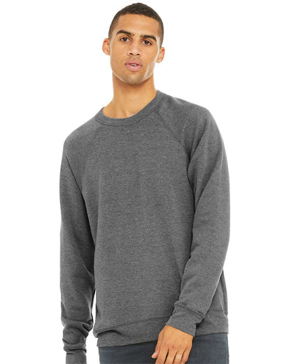 BELLA + CANVAS Unisex Sponge Fleece Raglan Crewneck Sweatshirt 3901 #colormdl_Grey Triblend