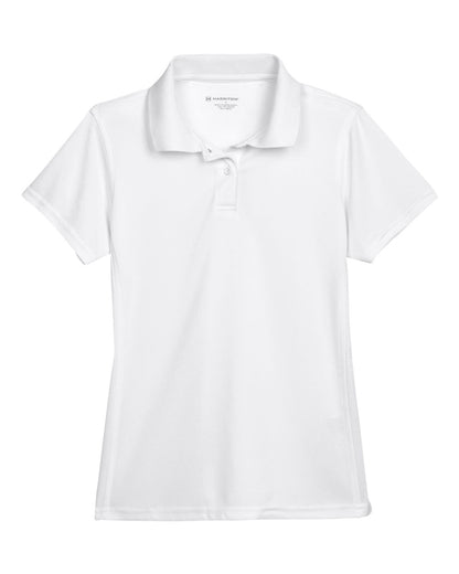 Harriton Women's Polyester Jersey Polo M315W #color_White