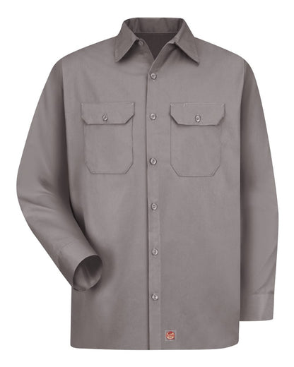 Red Kap Men's Tall Utility Long Sleeve Work Shirt ST52T #color_Silver