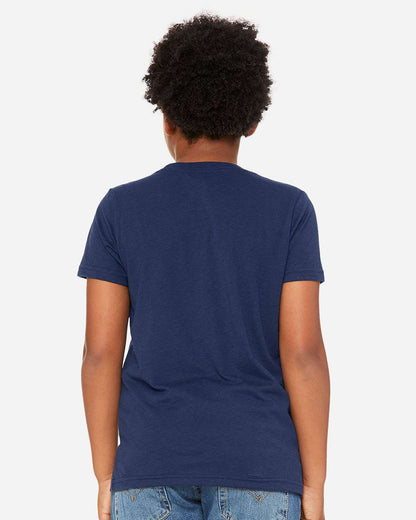 BELLA + CANVAS Youth Triblend Tee 3413Y #colormdl_Solid Navy Triblend