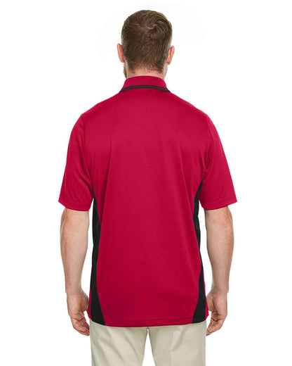 Harriton Men's Tall Flash Snag Protection Plus IL Colorblock Polo M386T #colormdl_Red/ Black