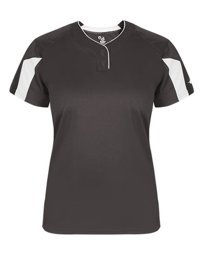 Alleson Athletic Women's Striker Placket 6176 #color_Graphite/ White