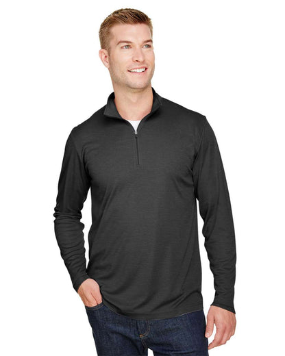 Team 365 Men's Zone Sonic Heather Performance Quarter-Zip Pullover TT31H #colormdl_Black Heather