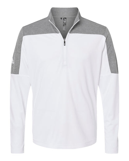 Adidas Lightweight Quarter-Zip Pullover A552 #color_White/ Grey Three Melange