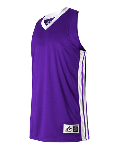 Alleson Athletic Youth Single Ply Basketball Jersey 538JY #color_Purple/ White