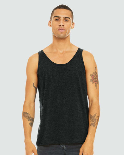 BELLA + CANVAS Triblend Tank 3484 #colormdl_Charcoal Black Triblend