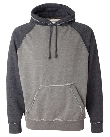 J. America Men's Vintage Heather Hooded Sweatshirt 8885 #color_Smoke Heather/ Charcoal Heather