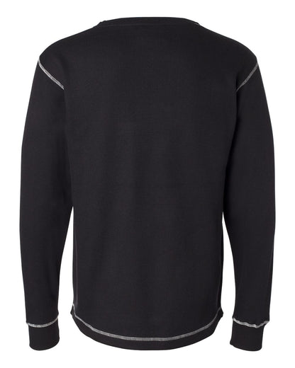 J. America Men's Vintage Thermal Long Sleeve T-Shirt 8238 #color_Black/ Vintage White