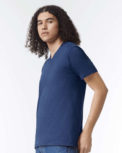 American Apparel CVC V-Neck Tee 2006CVC #colormdl_Heather Indigo