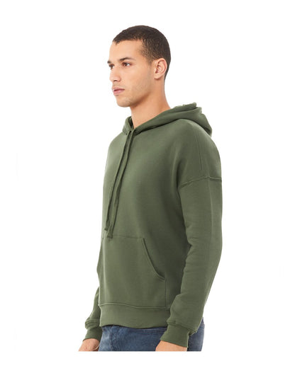 BELLA + CANVAS Sponge Fleece Drop Shoulder Hoodie 3729 #colormdl_Military Green