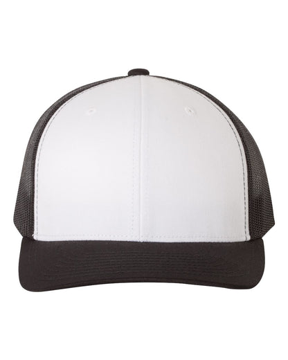 YP Classics Retro Trucker Cap 6606 #color_Black/ White/ Black