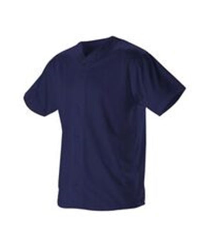 Alleson Athletic Youth Full Button Lightweight Baseball Jersey 52MBFJY #color_Navy